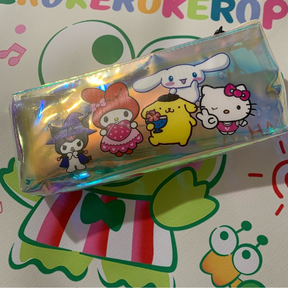 Sanrio Characters Holographic Clear Zip Pencil Pouch